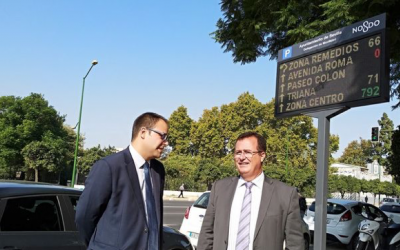 Paneles en las calles de Sevilla para dar toda la información del tráfico