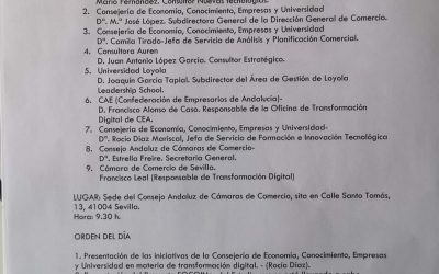 Aprocom participa en la Mesa de Trabajo Técnico Sector del Comercio de la Consejería de Economía Conocimiento Empresas y Universidad de la Junta de Andalucía