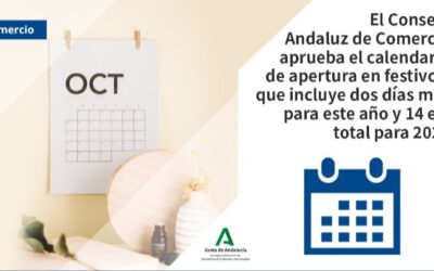 Calendario de domingos y festivos en los que los establecimientos comerciales podrán permanecer abiertos al público durante el año 2021