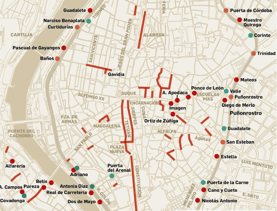 Restricciones al tráfico en el centro de Sevilla y Triana incluidas en el Plan Respira