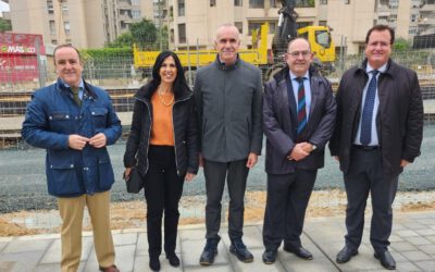 El Alcalde, acompañado, entre otros, del Presidente de Aprocom, visita las obras del Metrocentro de Nervión