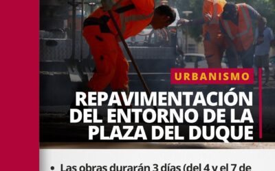 Del 4 al 7 de febrero la Plaza del Duque cerrará al tráfico por trabajos de reasfaltado