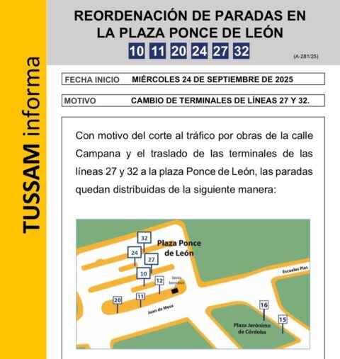 Estos son los desvíos de Tussam en La Campana por las obras del ...