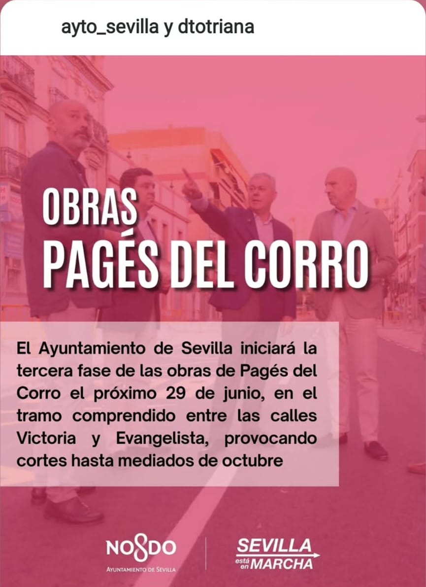 El Ayuntamiento inicia la tercera fase de obras en Pagés del Corro a partir del próximo 29 de junio